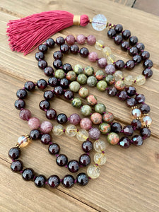 Garnet Full Moon Mala