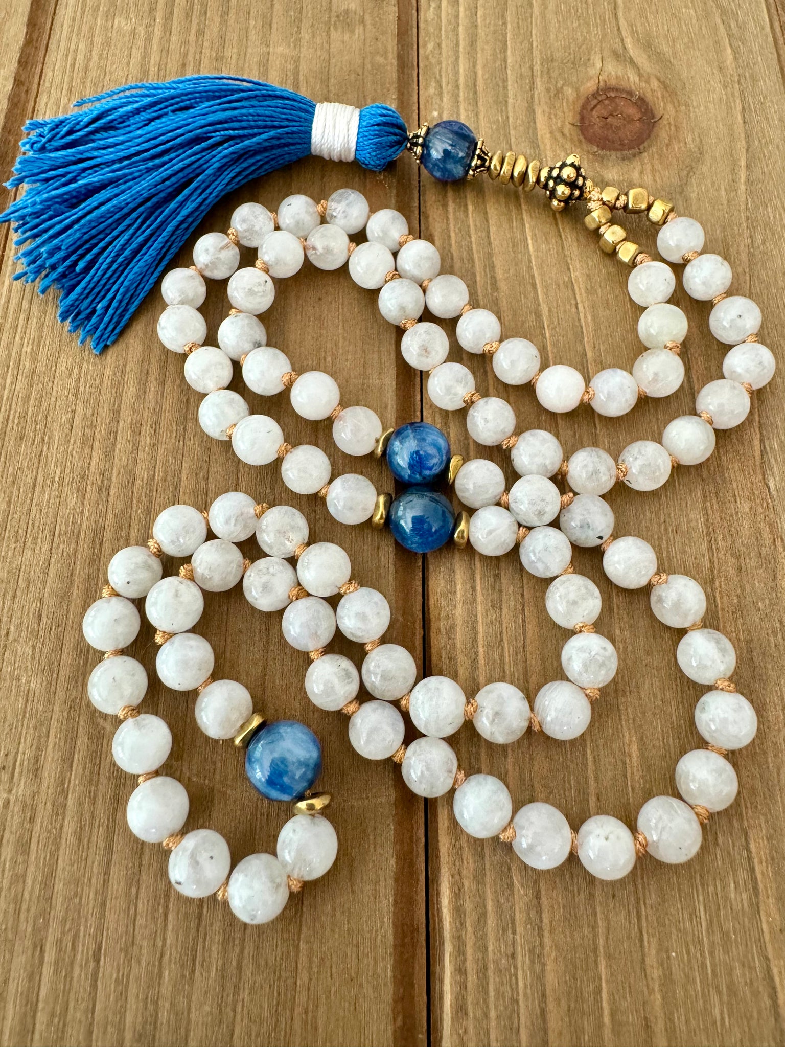 Moonstone and Kyanite Mini Mala