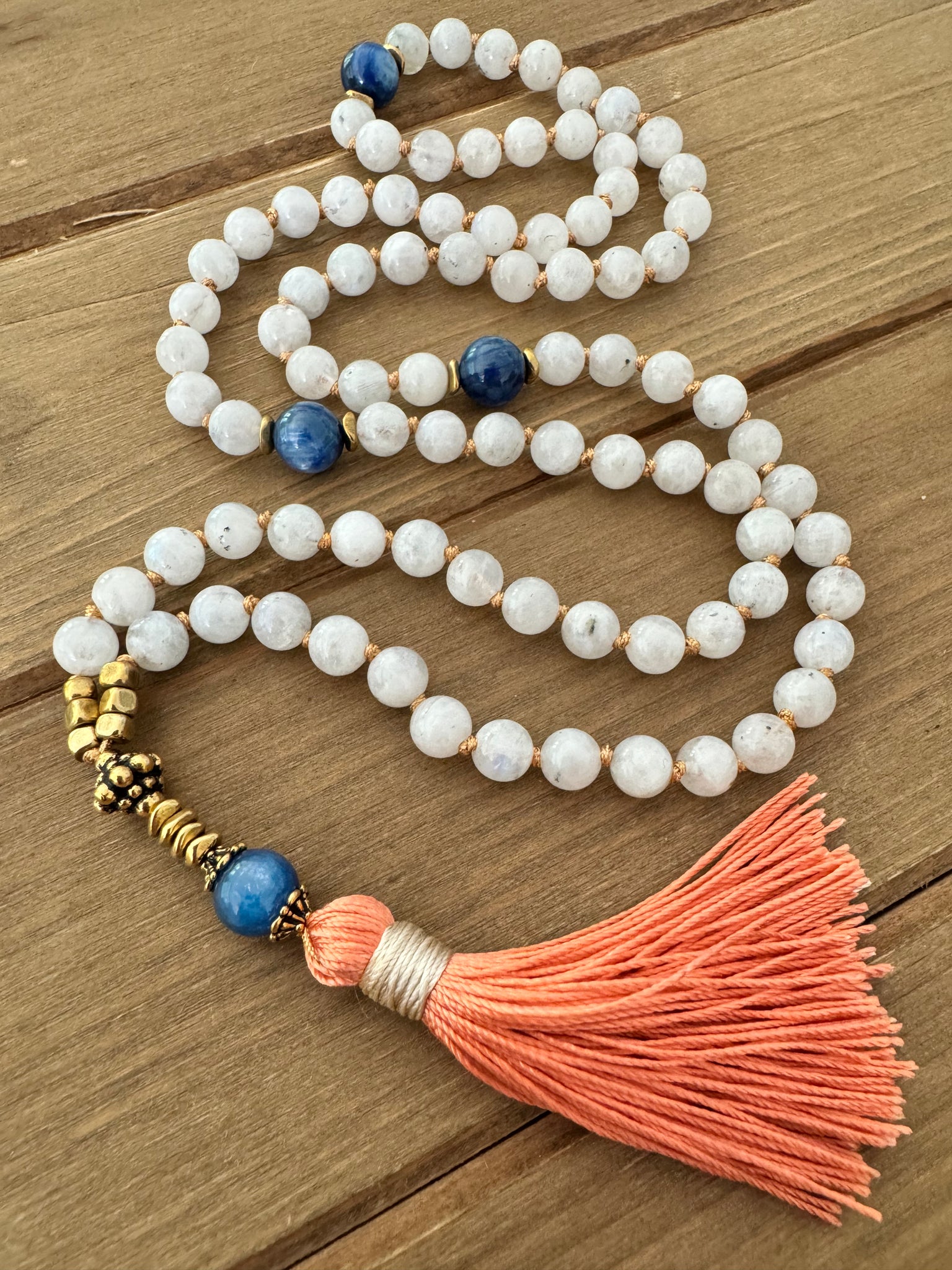 Moonstone and Kyanite Mini Mala