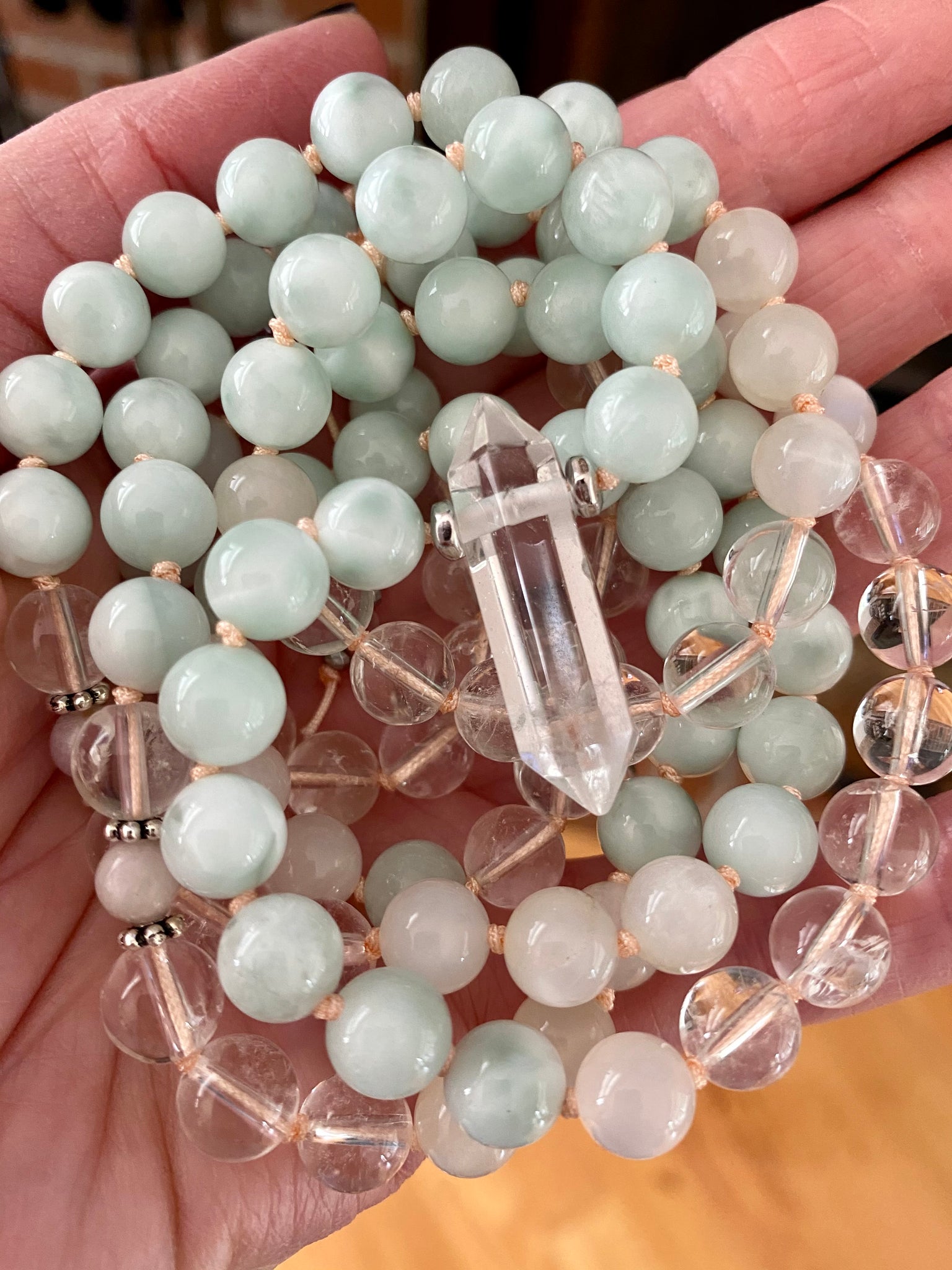 Garnierite Full Moon Mala – Be So Hum - Main Image