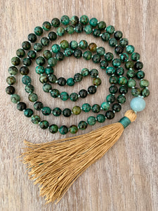 African Turquoise Mala Necklace